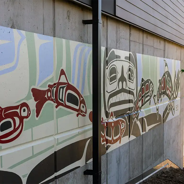 Thumbnail size image of Kaa Shaayi's "Wisdoms Embrace" mural in Bellingham Washington